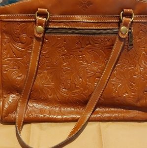 Patricia Nash Tooled Floral Leather Satchel Bag